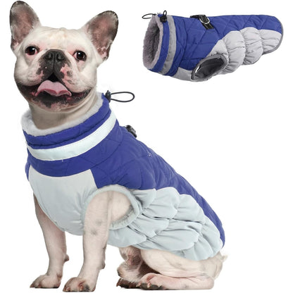 Ouobob - Blue Fleece Dog Vest With Built-In Harness, Waterproof, Small