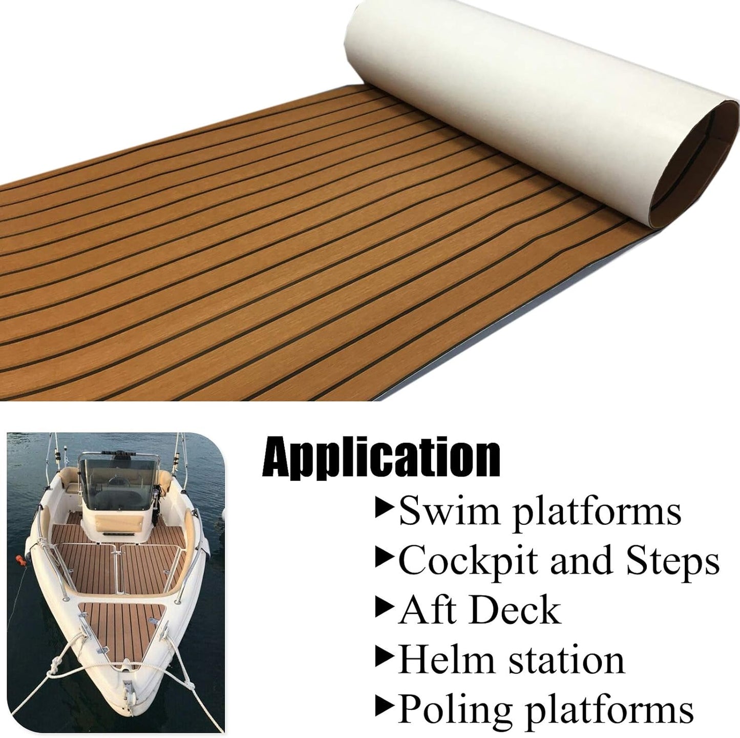 Yuanjiasheng - 90 × 240Cm Eva Foam Non-Slip Boat Decking Mat