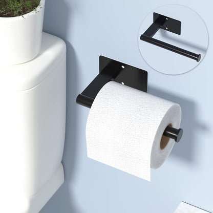 Amazon Basics - Matte Black Self-Adhesive Toilet Paper Holder