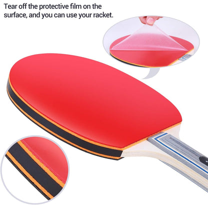 Sportneer - Table Tennis Bat Set: 2 Premium Ping Pong Bats & 4 Balls