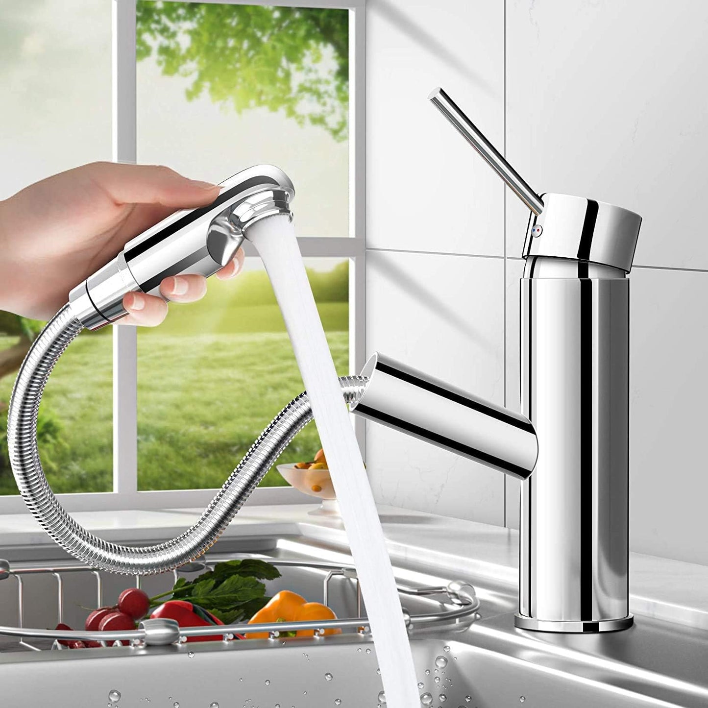 Bedee - Stainless Steel Pull Down Kitchen Mixer Tap