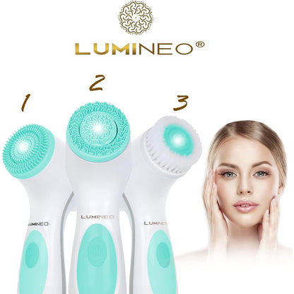 Lumineo - Blemished Skin Facial Cleansing Brush With 3 Medical Silicone Heads