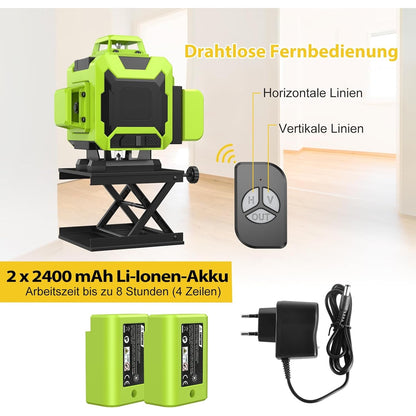 Conentool - 4 X 360° Green Self-Levelling Cross Line Laser