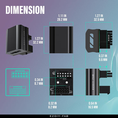 Ezdiy-Fab - 12Vhpwr 12+4 Pin Angle Connector Power Adapter For Rtx40' Series Graphics Card