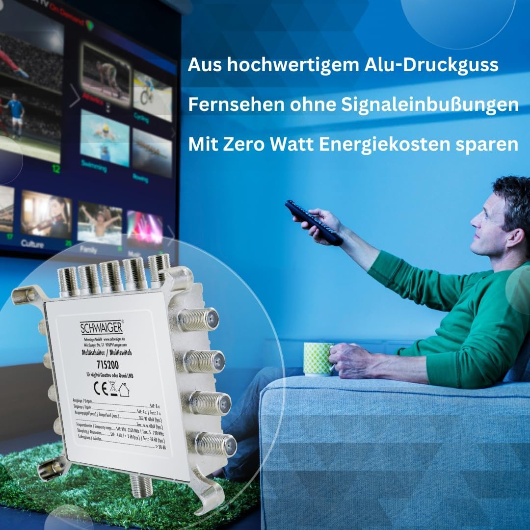 Schwaiger Gmbh - 8 Way Digital Sat Splitter With External Power Supply