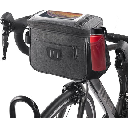 Forhome - 5L Waterproof Bicycle Handlebar Bag With Touchscreen & Shoulder Strap