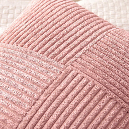 Miulee - Blush Pink Corduroy Pillow Covers Pack Of 2 Boho Decorative 16x16 Inch