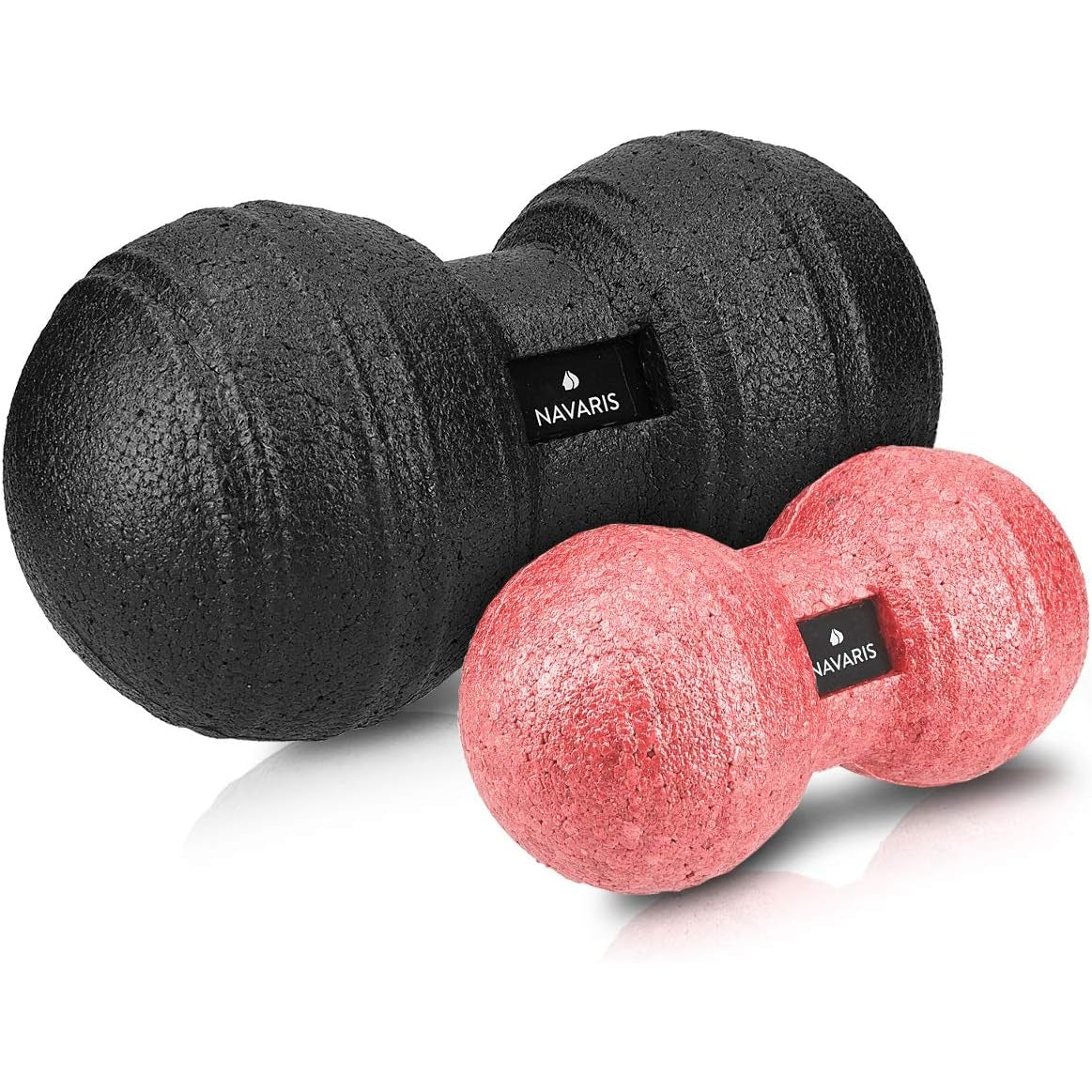 Kw-Commerce - Navaris 2X Peanut Duo Ball Set - Trigger Point Fascia Balls - Black/Red