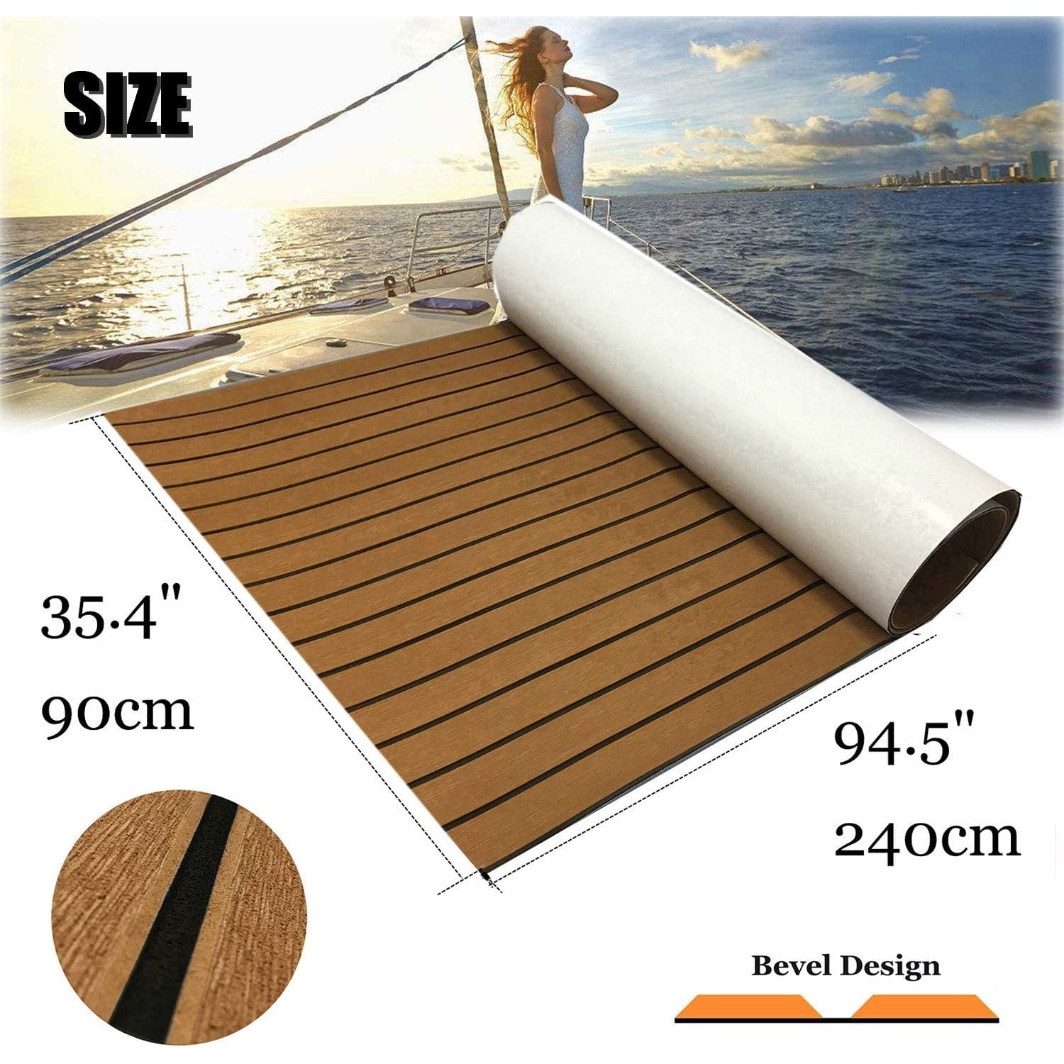 Yuanjiasheng - 90 × 240Cm Eva Foam Non-Slip Boat Decking Mat