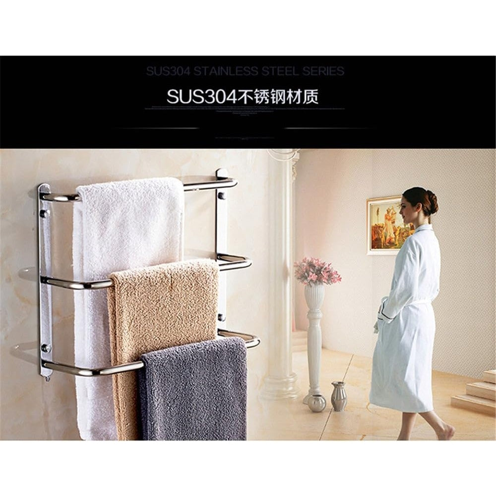 Bfduabdhhbfae - Multi Layer Stainless Steel Bathroom Towel Rack