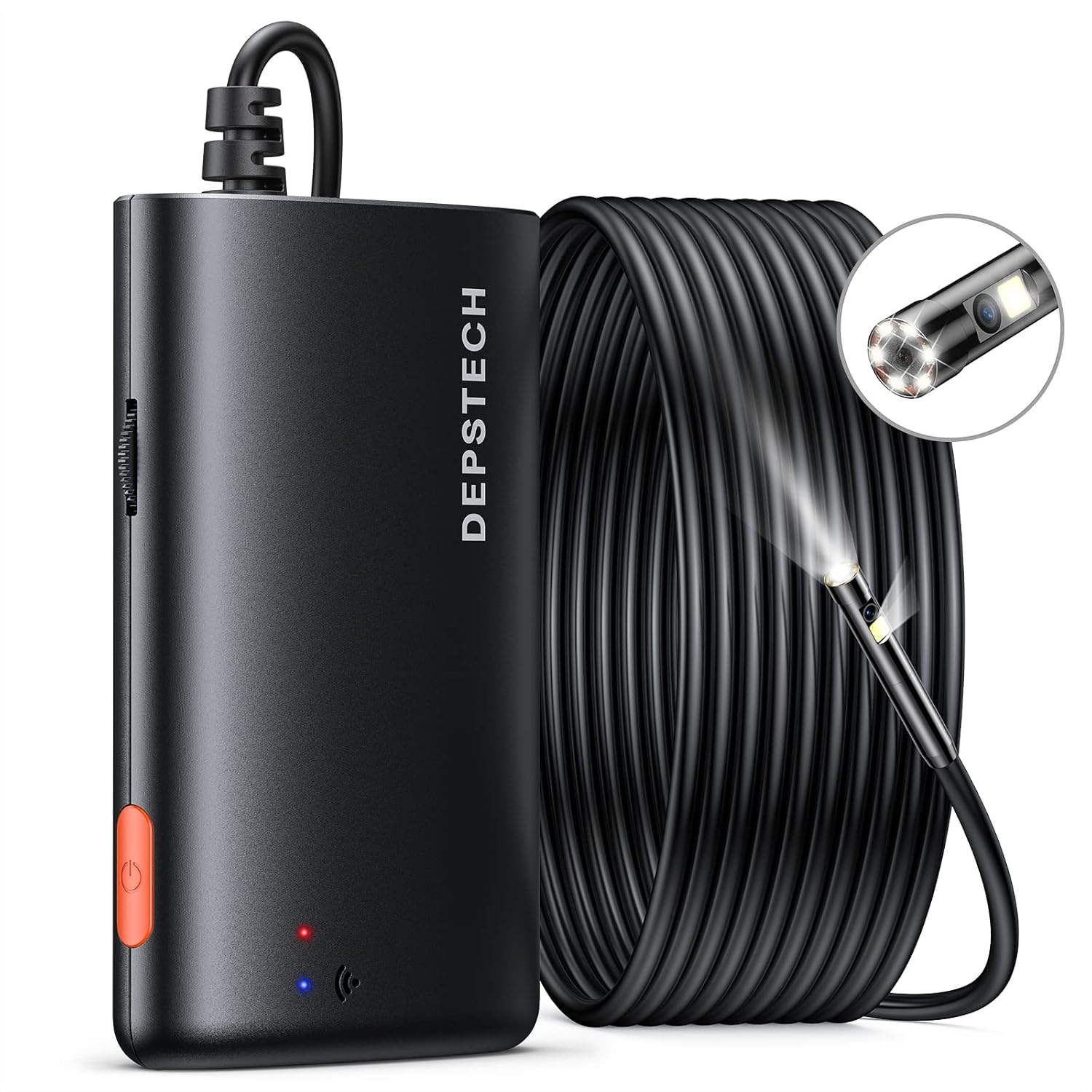 Depstech - 1080P Dual Lens Wireless Endoscope With Light, 16.5Ft