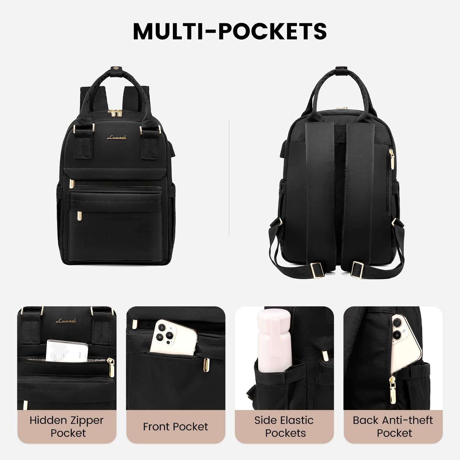 Lovevook - Mini Waterproof Backpack Purse With USB Port