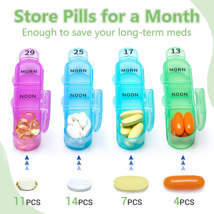 Zoksi - Monthly Pill Organizer 3 Times A Day, 31 Day Medicine Case With 32 Compartments