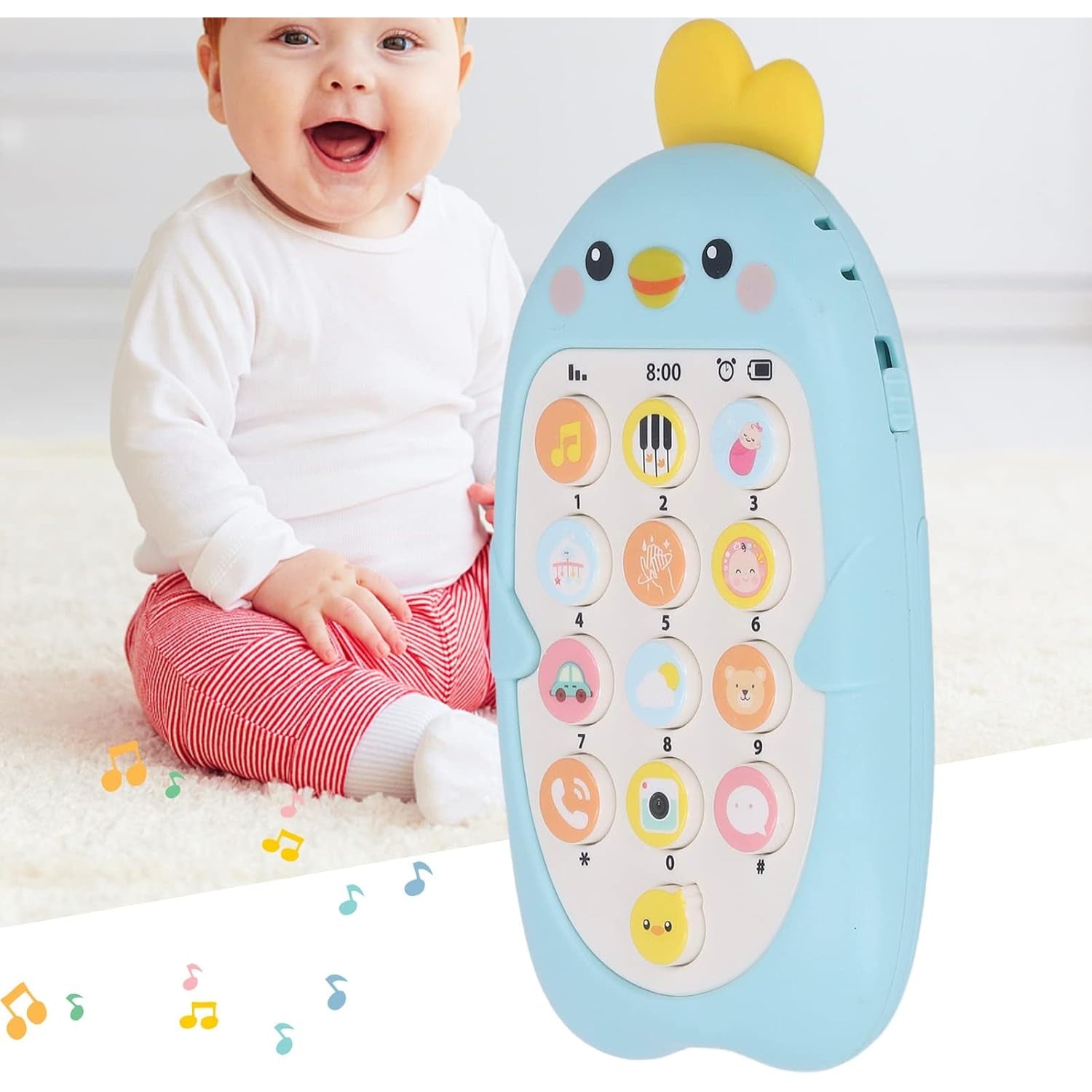 Shanrya - Baby Toy Phone, Adjustable Volume, Portable, For 18+ Months