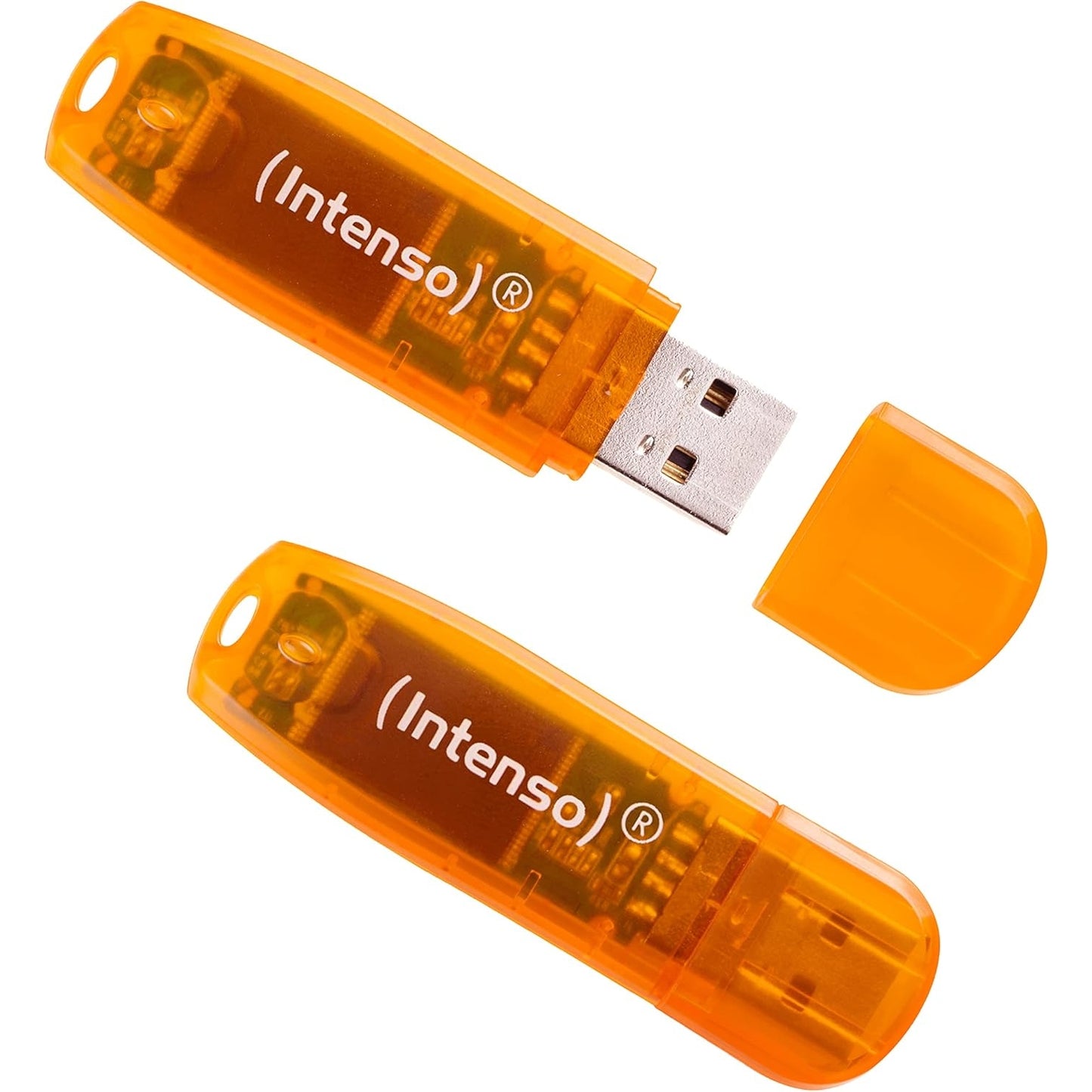 Intenso - Rainbow Line 2X 64Gb USB 2.0 Flash Drive Twin Pack Orange