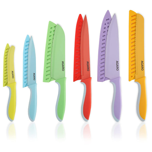 Universal Corporation Ltd. - Agaro Royal 6 Pcs Coloured Kitchen Knife Set With Covers