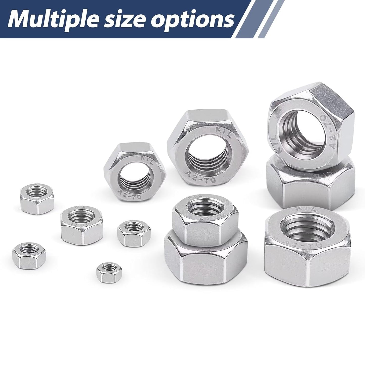 Leryati - Pack Of 100 M8 Stainless Steel Hex Nuts