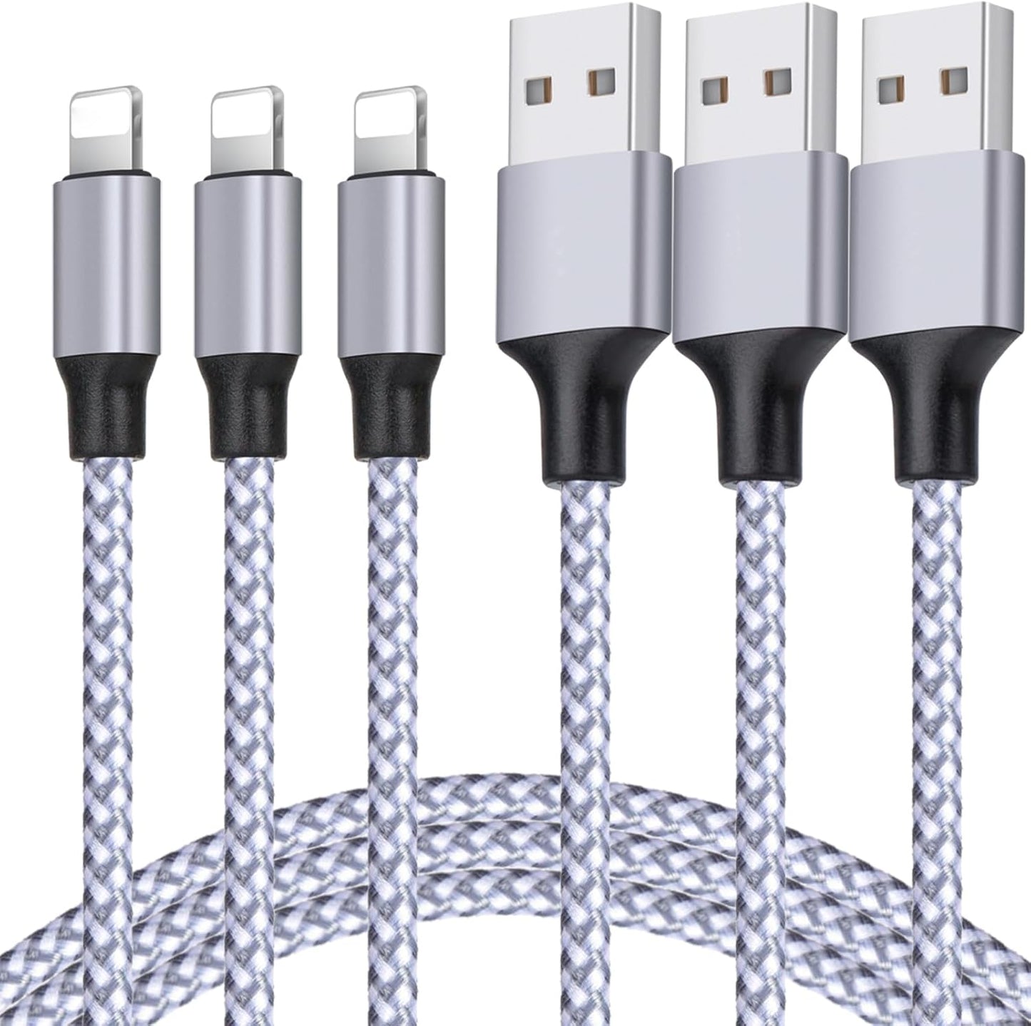 Jr Technik Co., Ltd. - Takagi Braided 6Ft USB Charging Cable, 3-Pack, Phone Compatible