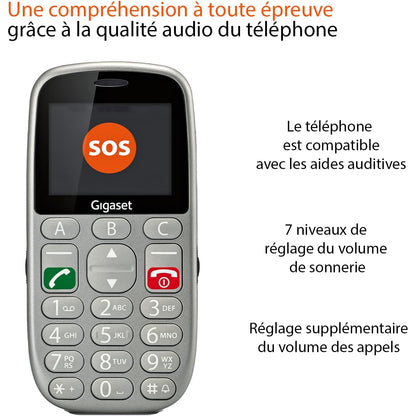 Gigaset - Telefono Movil GL390 Grey 2.8