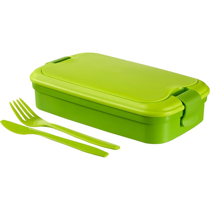 Curver - Lunch And Go Lunchbox With Cutlery, Green, 23.5 X 13.5 X 6.3 Cm