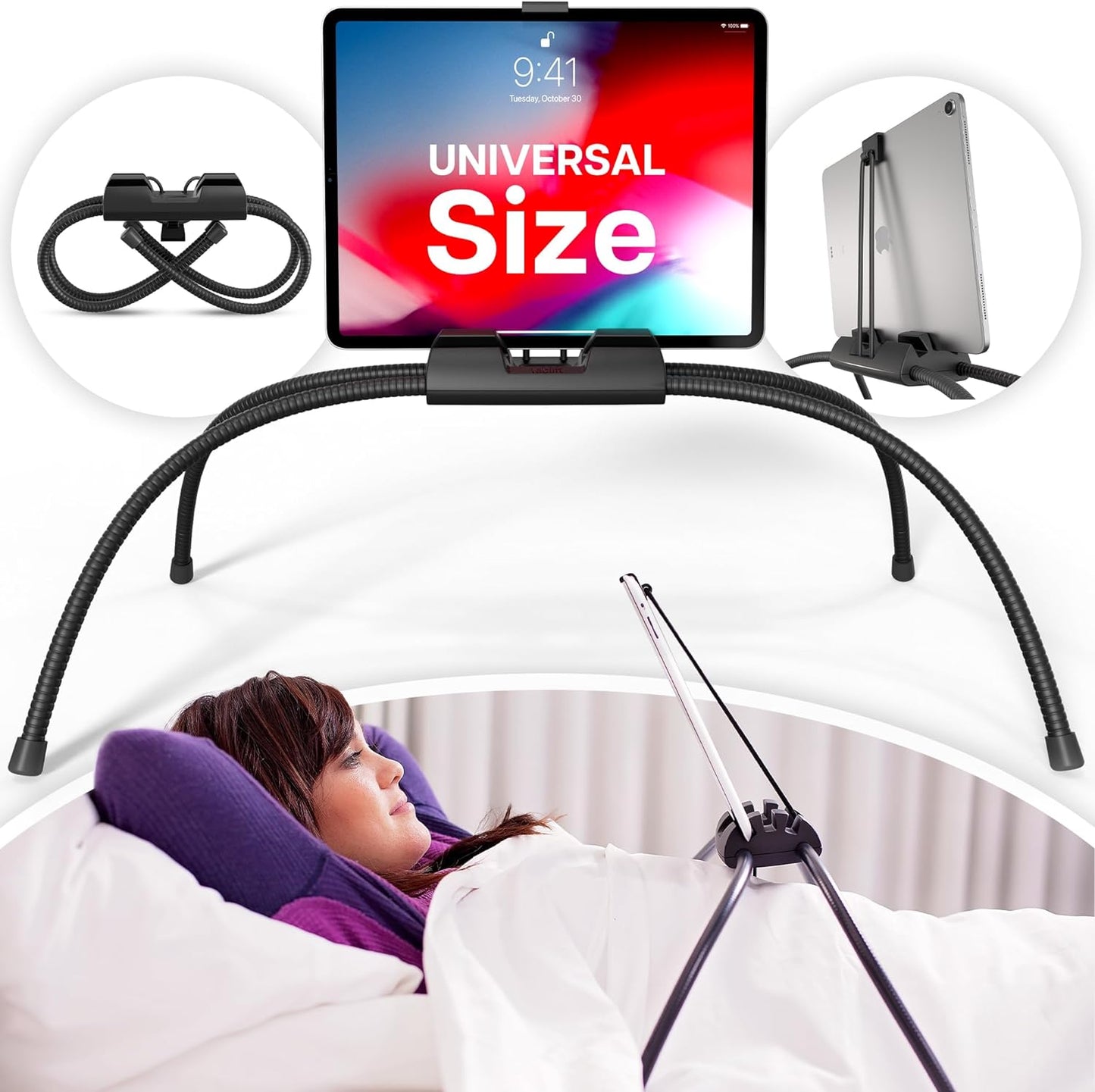 Nbryte - Flexible Universal iPad/Tablet Holder for Bed or Table