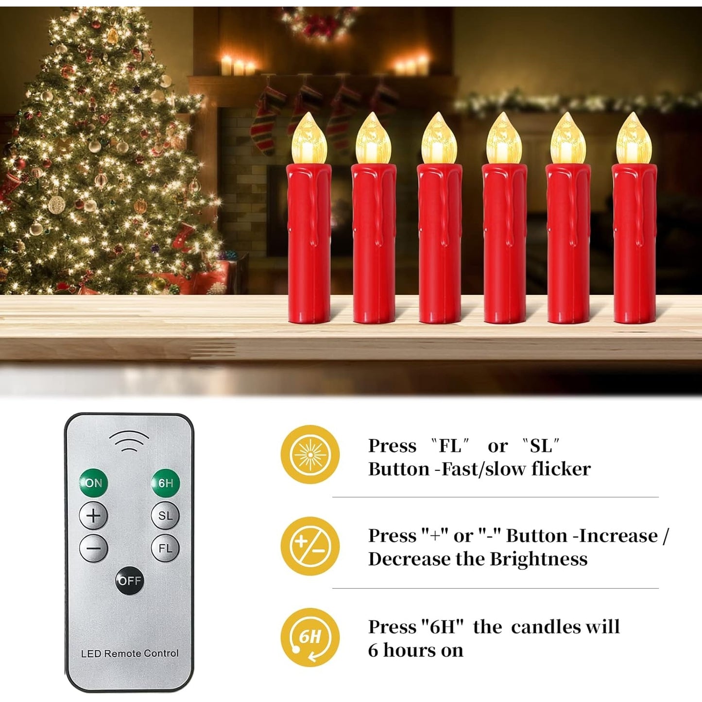 Sunjas - Christmas LED Candle Set With Remote Control