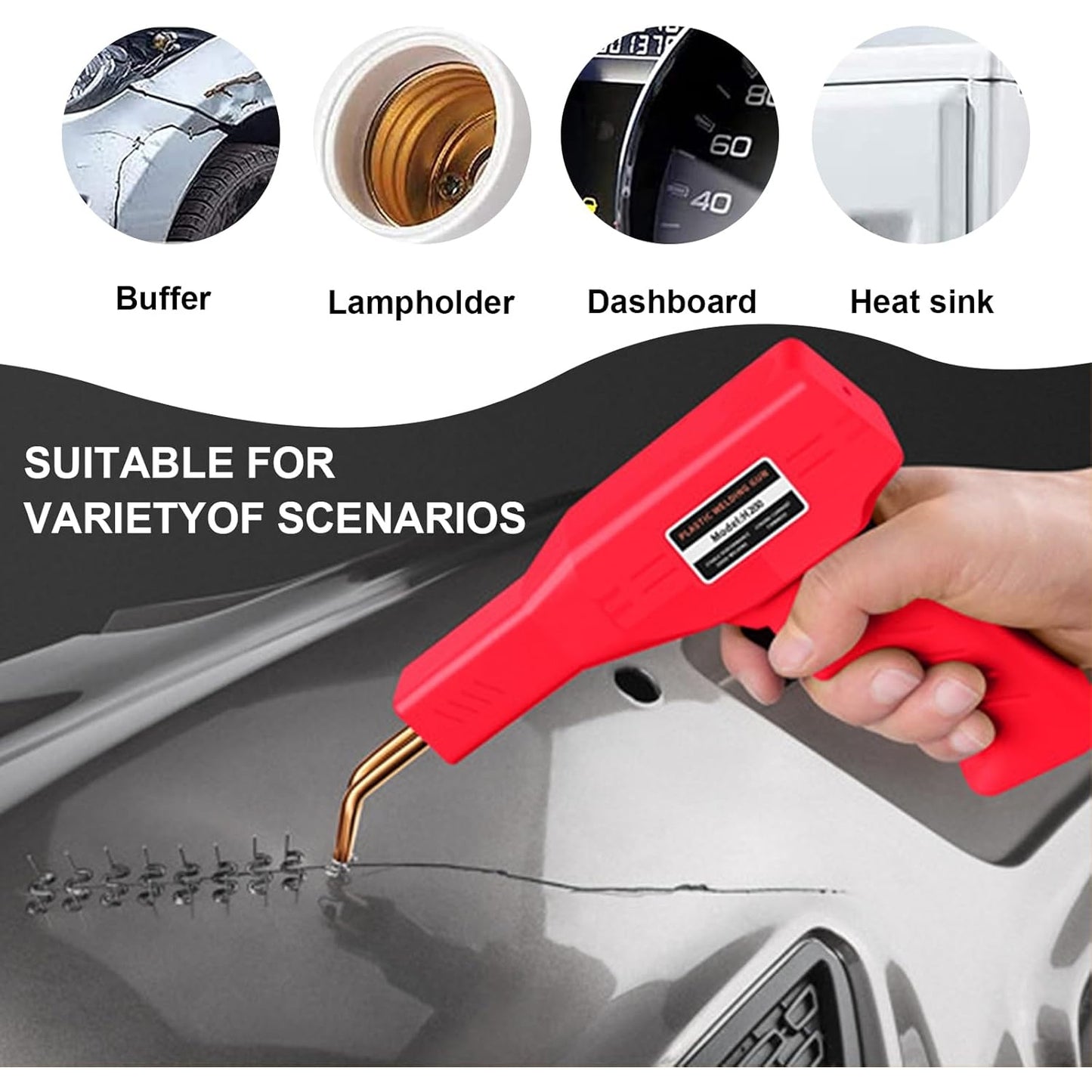 Vanwoke - 50W Hot Stapler Plastic Welding Machine Car Bumper Repair Kit