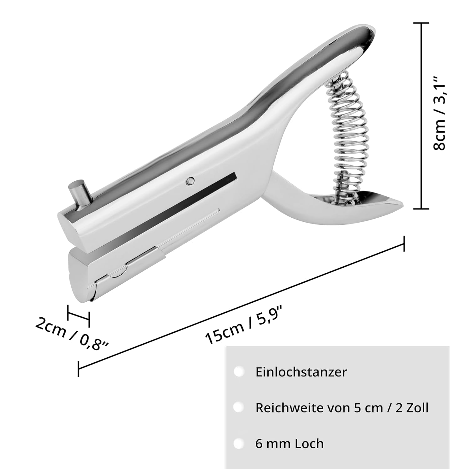 Winter Shore - Hand-Hole Puncher, 6 Mm Hole Size, 20 Sheet Capacity