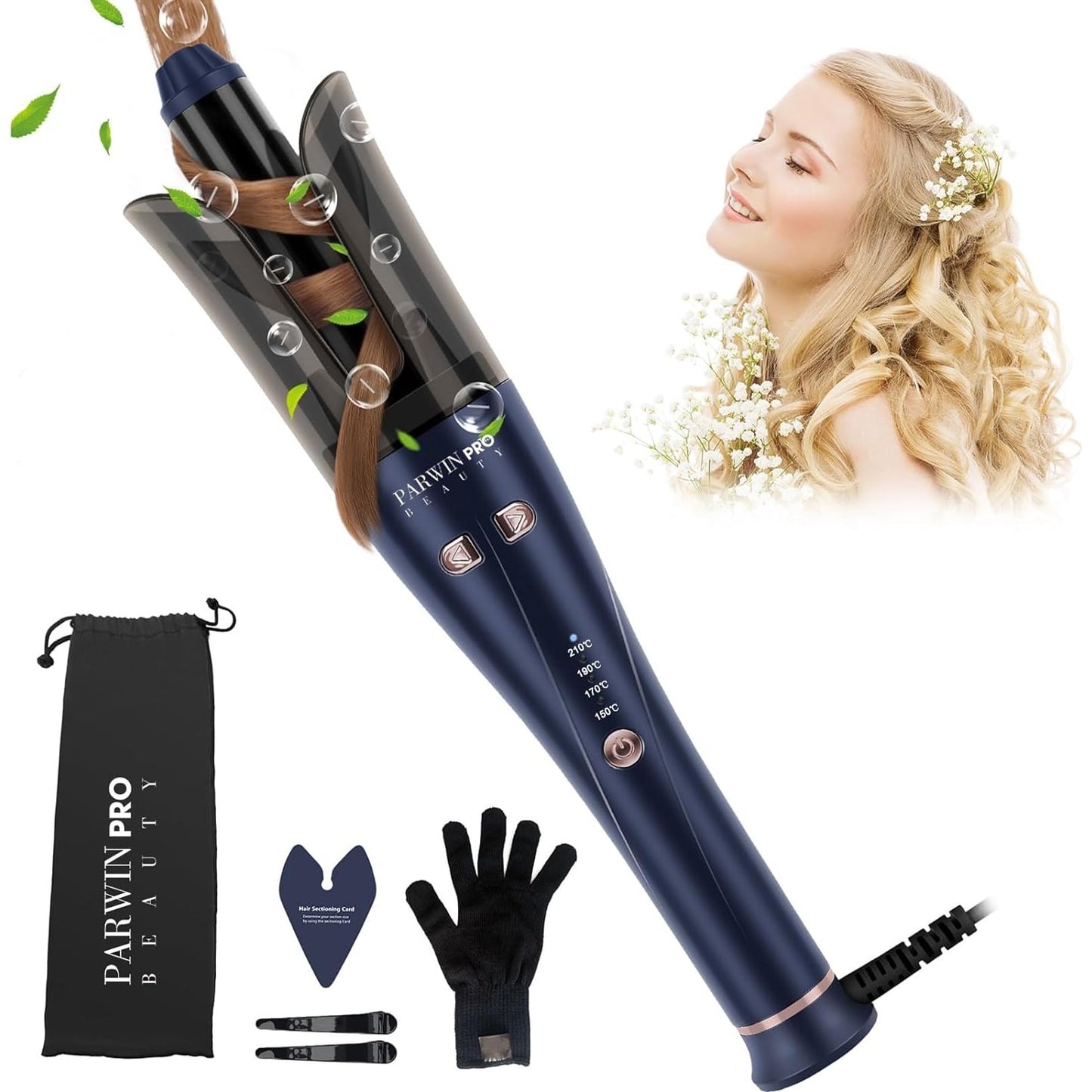 Parwin Pro Beauty - Automatic Curling Iron With 360Â° Rotation, 4 Temp Settings