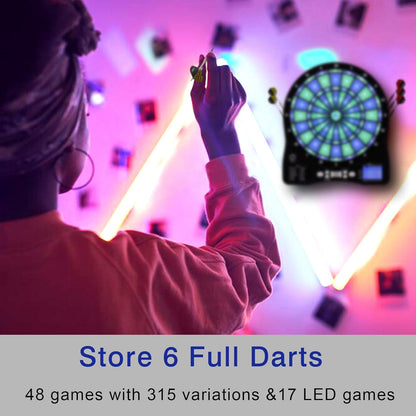 Turnart - 13" Electronic Dart Board With Illuminated Segments For Adults