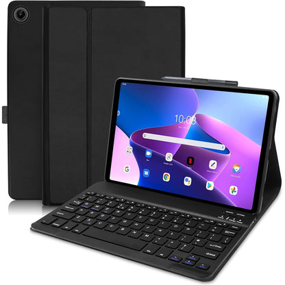 Lielax - Lenovo Tab M10 Plus 3rd Gen 10.6'' Case With Bluetooth Keyboard (UK Layout), Black