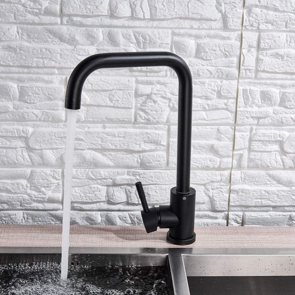 Abdd.Co - Matt Black 360Â° Kitchen Faucet With Single Handle