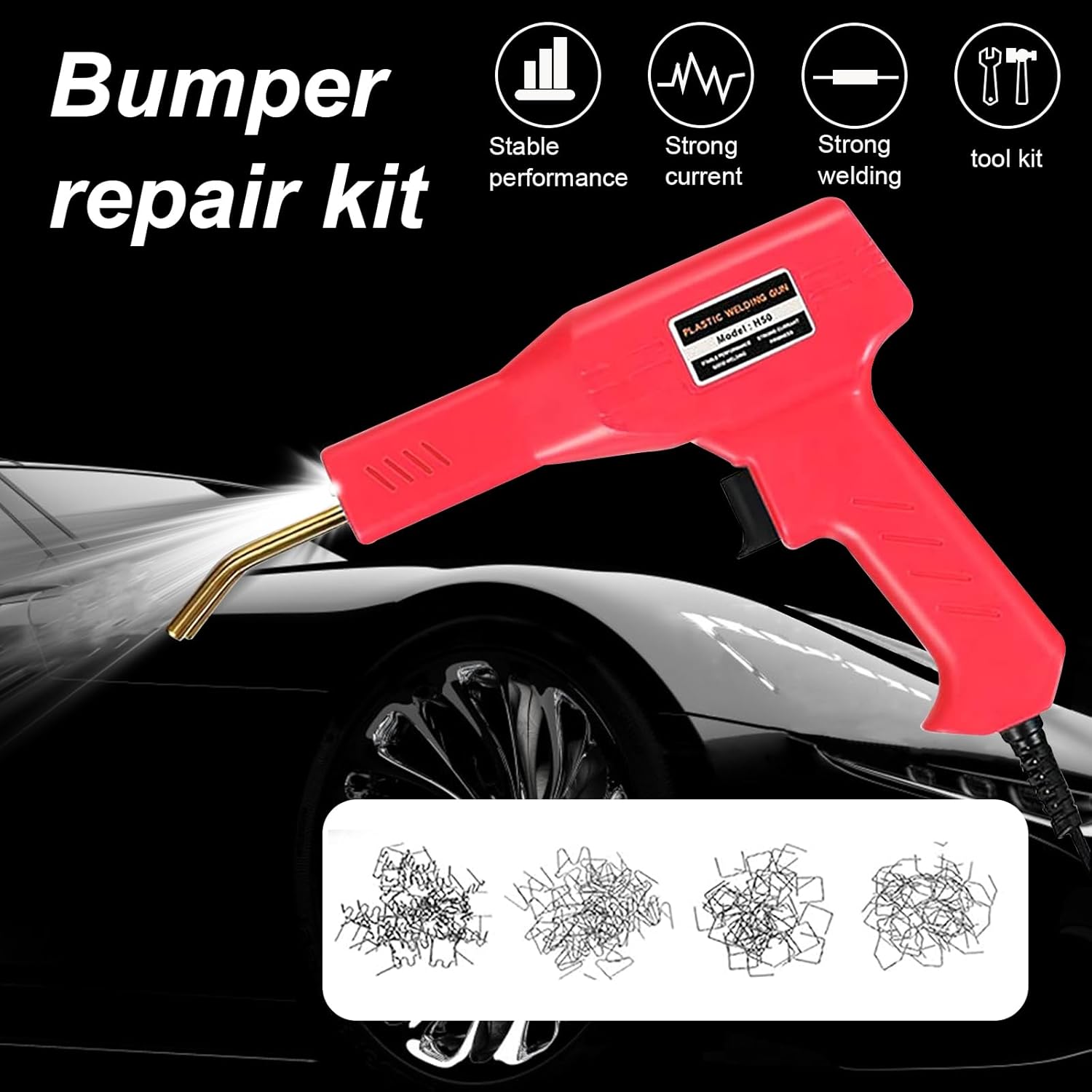 Vanwoke - 50W Hot Stapler Plastic Welding Machine Car Bumper Repair Kit