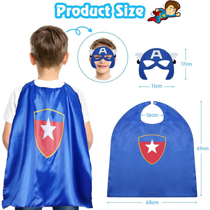 Roko - Superhero Capes For Kids, Double-Sided, 8 Heroes