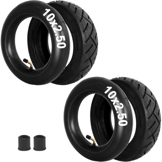 Rutu - 2 Pack 10x2.50 Tires/Inner Tubes for 10 Inch Electric Scooter