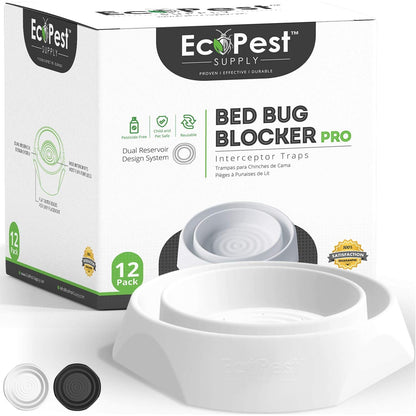 Ecopest - Bed Bug Interceptors 12 Pack | Pro Bed Bug Blocker Traps