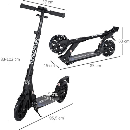 Mh Handel Gmbh - Homcom Adjustable Kick Scooter with Shock Absorber System, Black