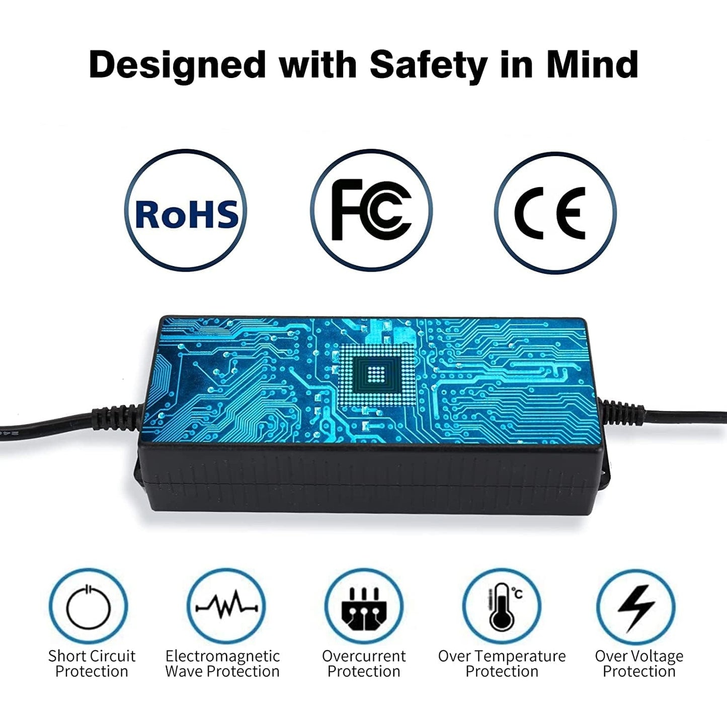 Auplf - Adjustable DC Power Supply 3V-24V 3A 72W With 14 Tips