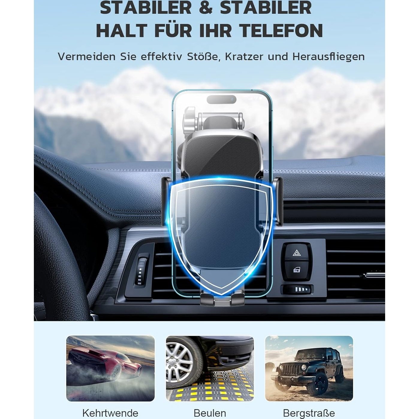 Cirycase - Universal Mobile Phone Holder Car With Ultra Strong Suction Power