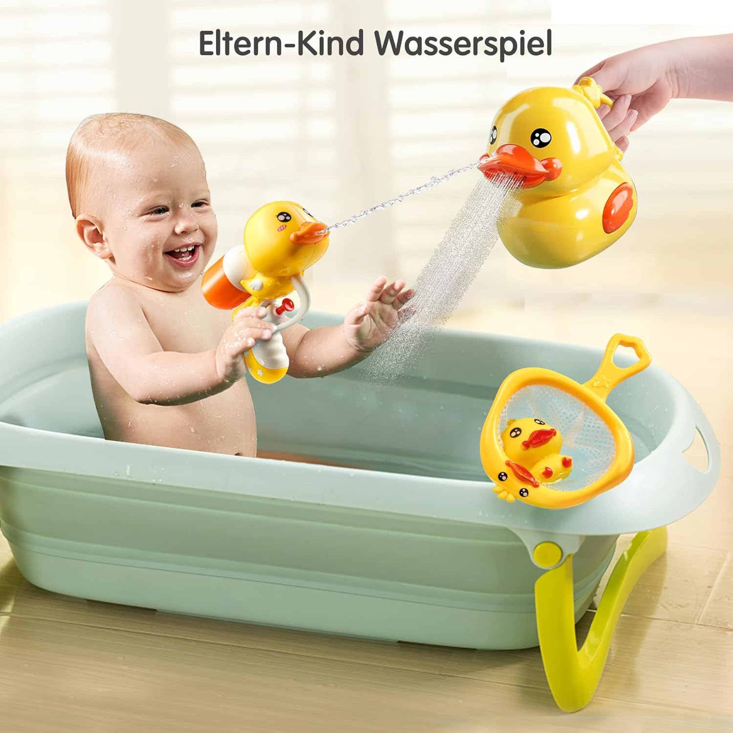 Baby Toy Bath Ducks - 8-Piece Water Toy Set for Toddlers