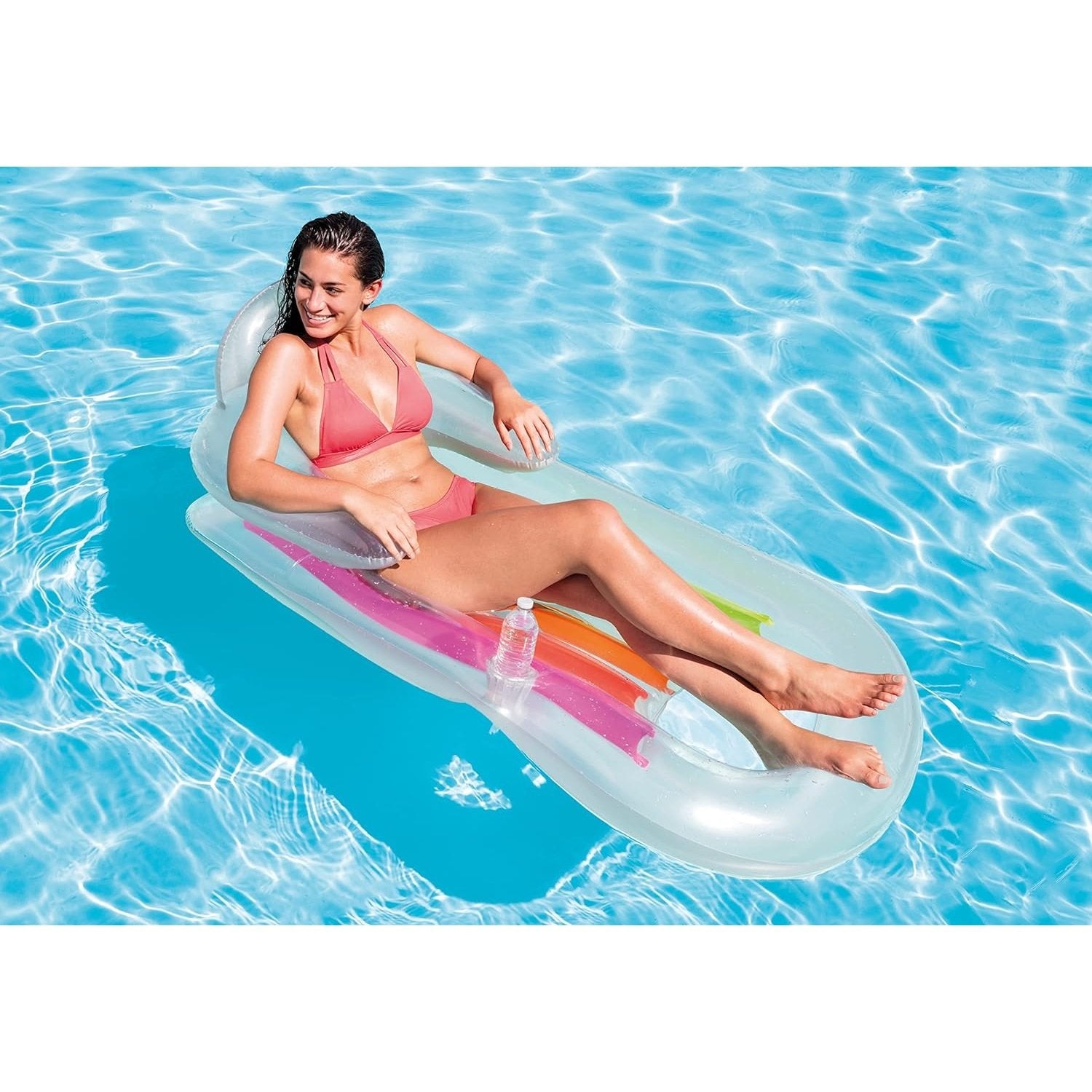 Intex Recreation Corp. - King Kool Lounge Pool Lounger With Headrest & Cupholder