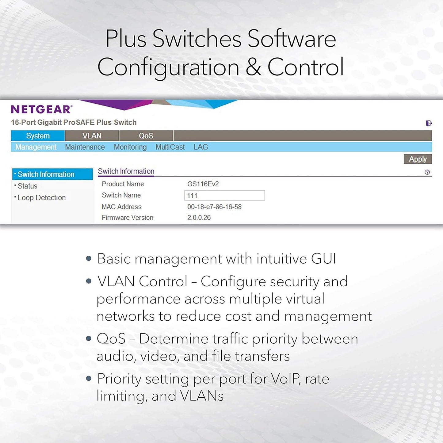 Netgear - 5-Port Gigabit Ethernet Plus Switch (Gs105Ev2)