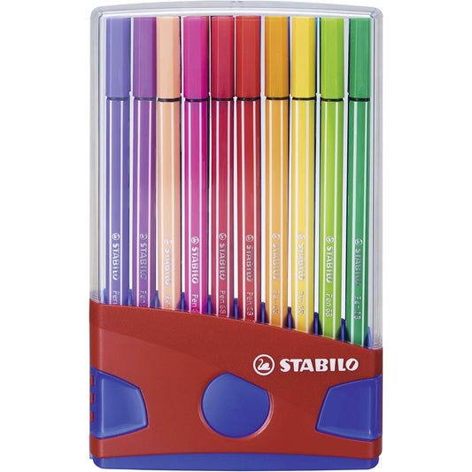 Stabilo - Premium Felt Pen 68 Colorparade, 20 Pieces, 20 Colors