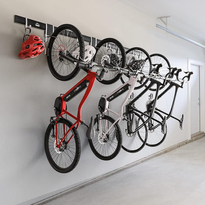 Borgen - Bike Wall Mount For 4 Bikes With Adjustable Hooks