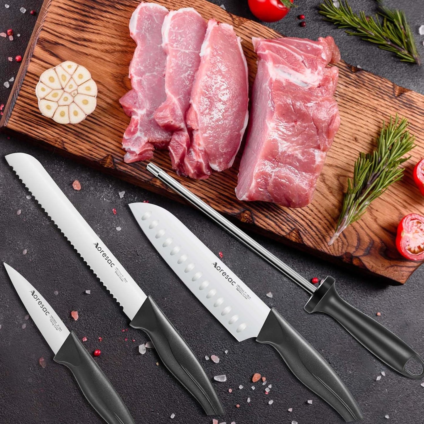 Germany High Carbon Stainless Steel - 15-Piece Kitchen Knife Set With Block