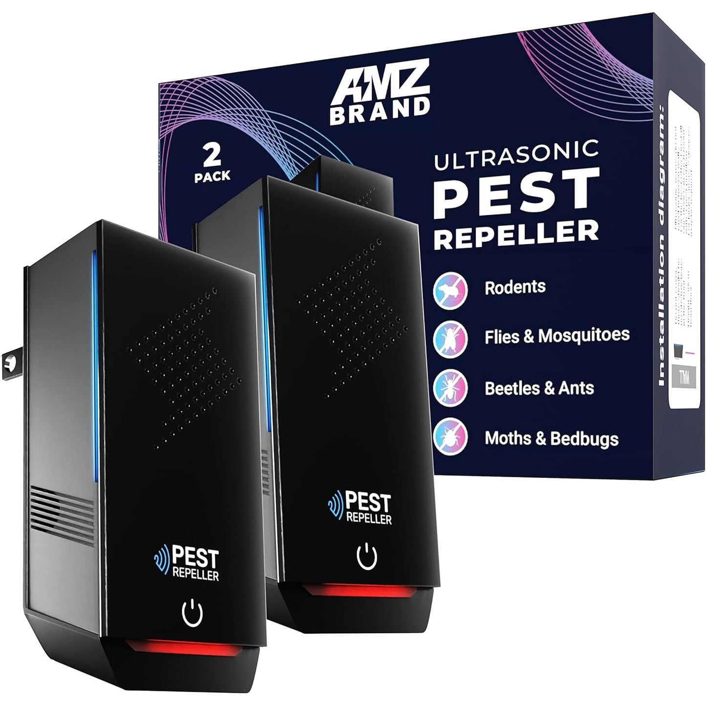 Amz Brand - Ultrasonic Pest Repeller With 3 Modes For Rodents And Insects