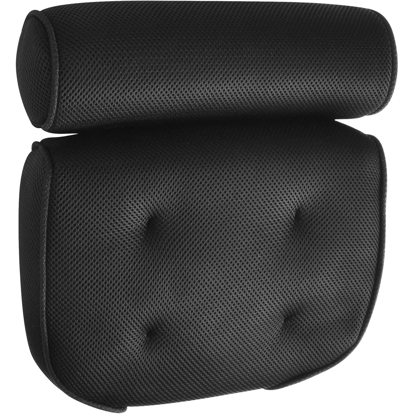 Alink - 3D Mesh Bath Pillow With 4 Suction Cups, Head, Neck, Back Support - Black