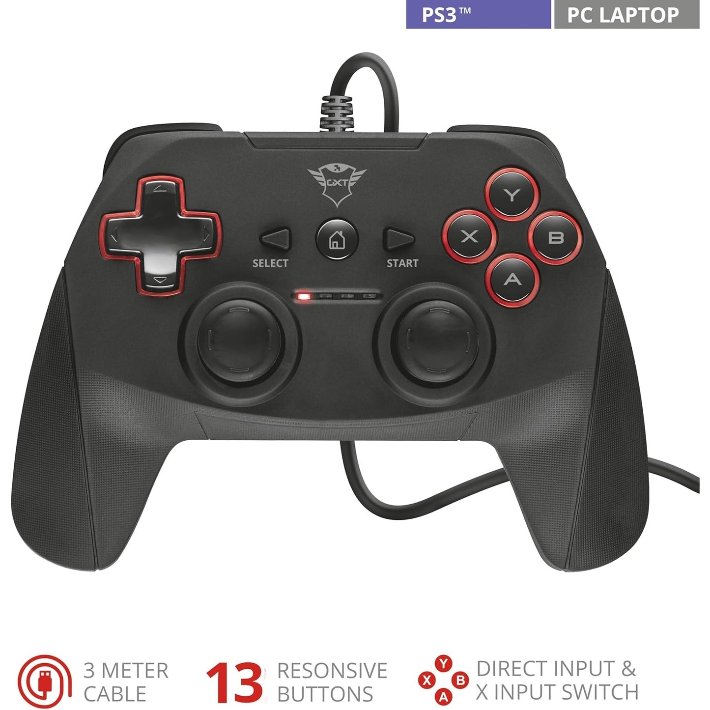 Trust - Gxt 540 Wired Gamepad for PC and PS3