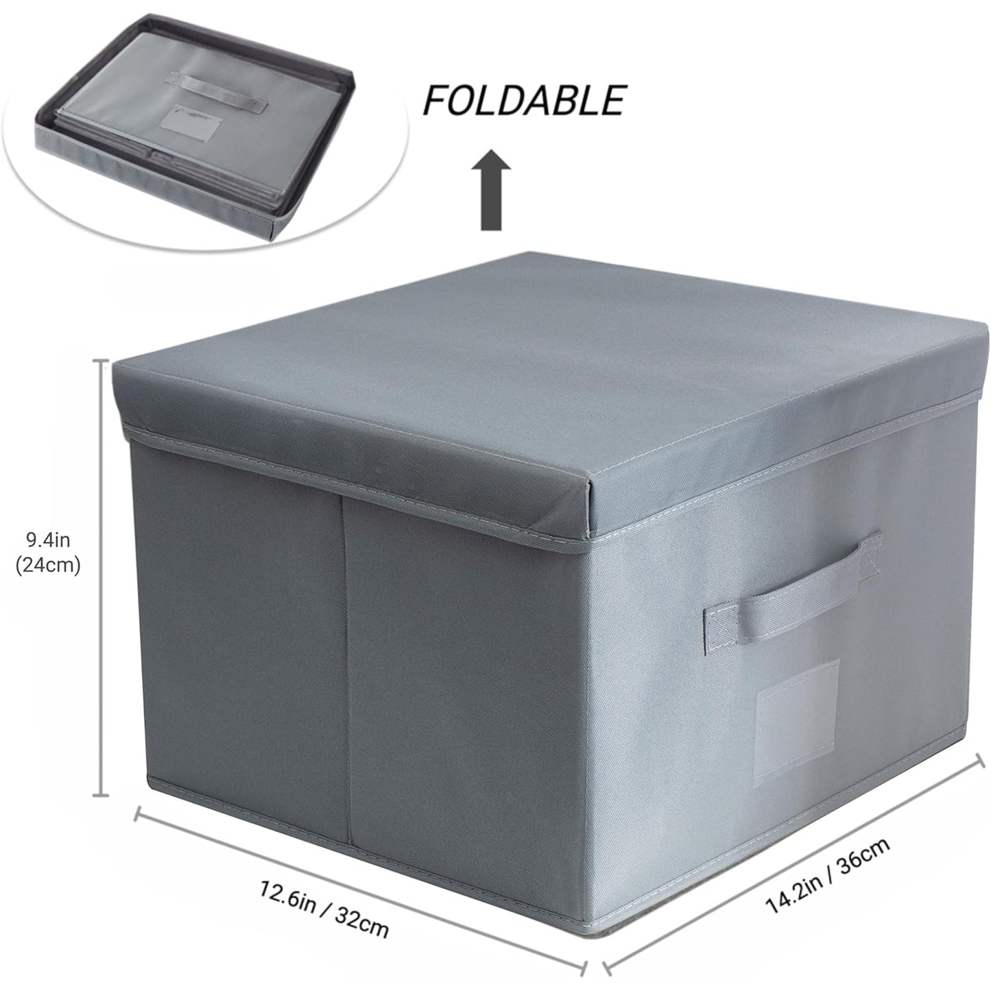 Xilu(Shanghai) Trading Co.,Ltd. - Augfox 2 Pack Large Storage Boxes With Lids (Dark Grey)