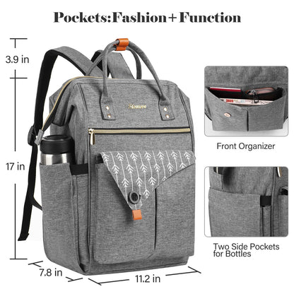 Lovevook - Women's 17.3" Laptop Backpack With USB Charging Port